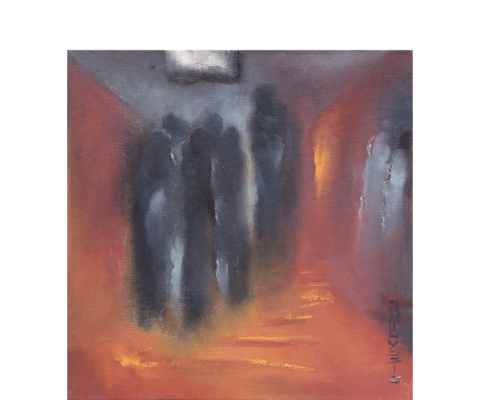 An der Schwelle - 40 x 40 cm