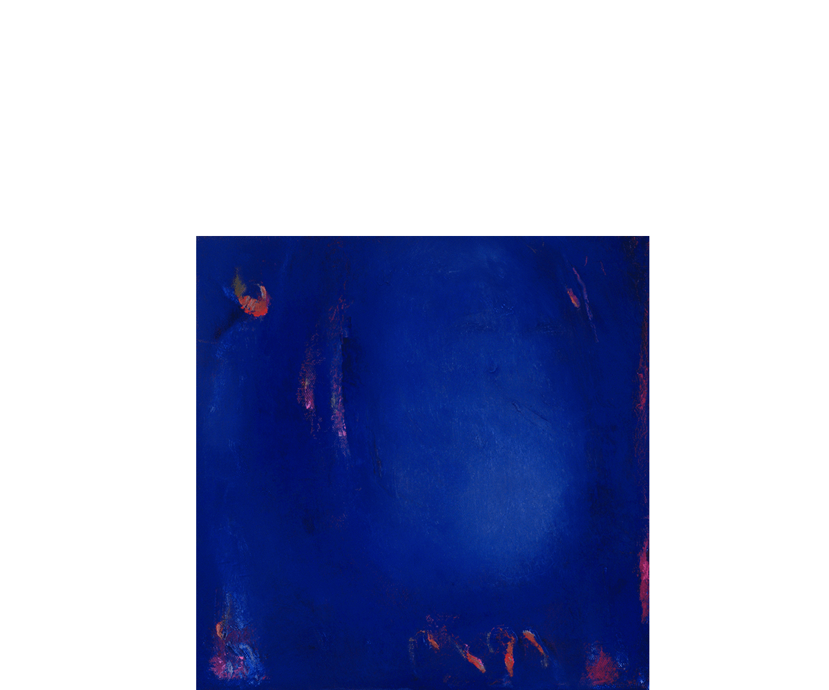 Blauer Raum für aufsteigende Zeichen - 30 x 30 cm